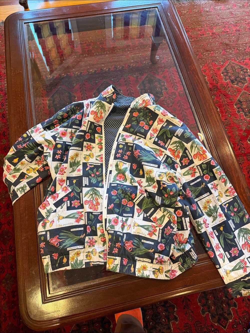 Vintage reversible Floral Patchwork Zip-Up bomber Jacket